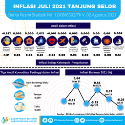 Tanjung Selor Municipalitys Inflation Rate In July 2021 Was -0.26 Percent